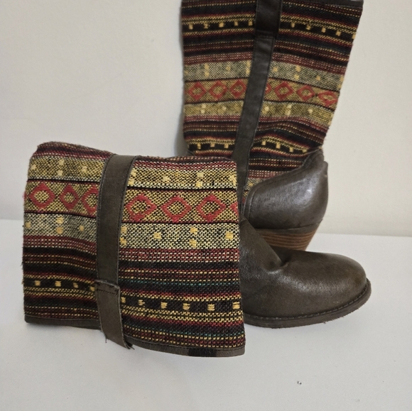 Steve Madden P Brooks brown leather boots Aztec - Picture 4 of 4